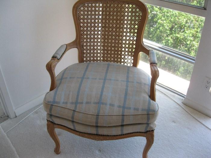There are a pair of these beautiful cain backed chairs.  In great condition