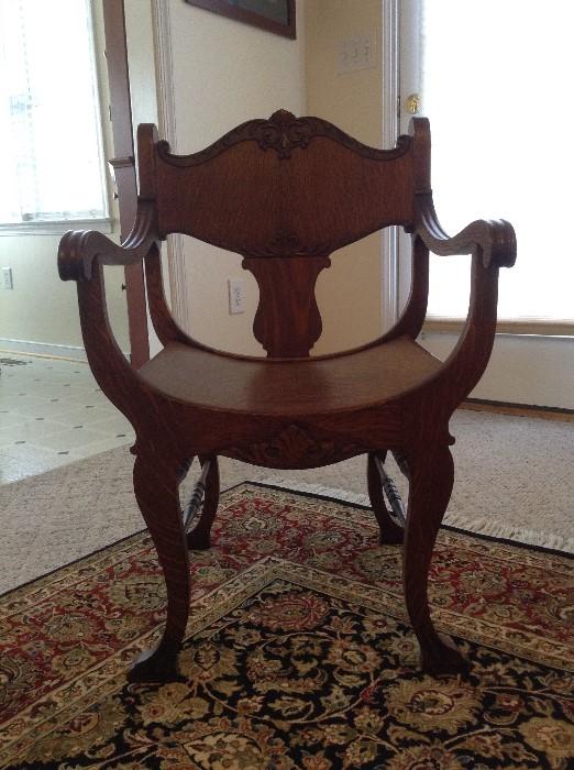 Antique tiger oak chair
