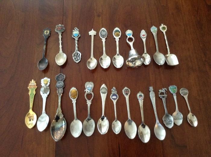 more spoons. over 100 in collection, some antique sterling