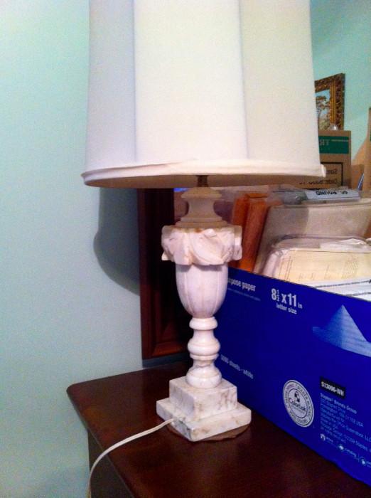 Vintage alabaster marble lamp