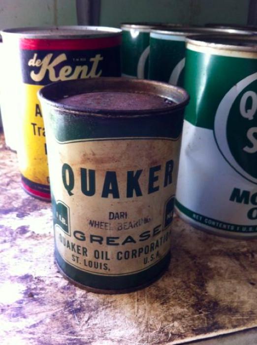 vintage Quaker grease can