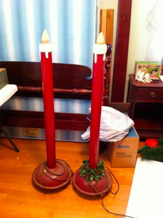 Vintage outdoor lawn Christmas candles
