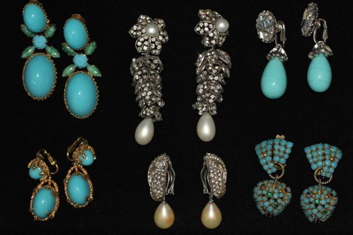 Stunning 1960s costume jewelry - OH, if these things could talk! Worn by a true 1960s "jet setter" to galas, Hollywood receptions, etc.