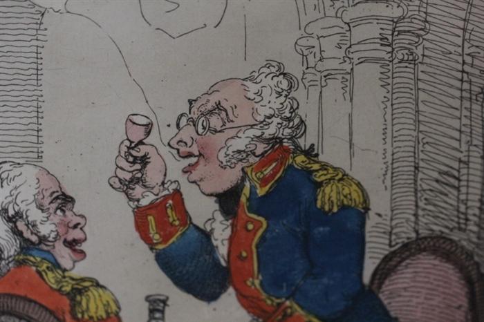 Volunteer Wit, 1808 colored lithograph by Rowlandson