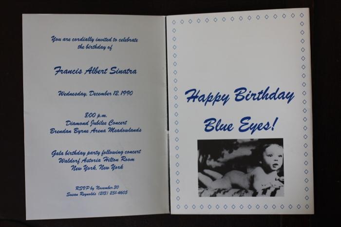 Invitation to Frank Sinatra's birthday party