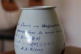 Verse on Korean pottery vase (in French and Korean)