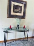 Iron and glass hall table