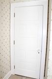 original 1920's solid wood door with door knob and key hole