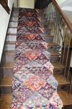 oak staircase and carpet runner
