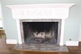 fireplace mantel and marble hearth
