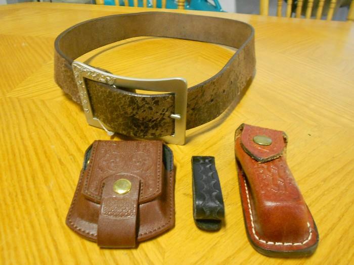 Howie leather belt and accessories