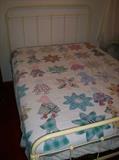PAINTED IRON BED(FROM PENNSYLVANIA), SUMMER QUILT
