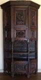 ANTIQUE 8' Tall  Impressive Continental Cupboard with Fine Figural Carving