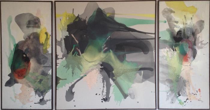 Contemporary Abstract Triptych by Gallena