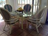 Tropical Glazed Balloon Back Rattan Dining Set 