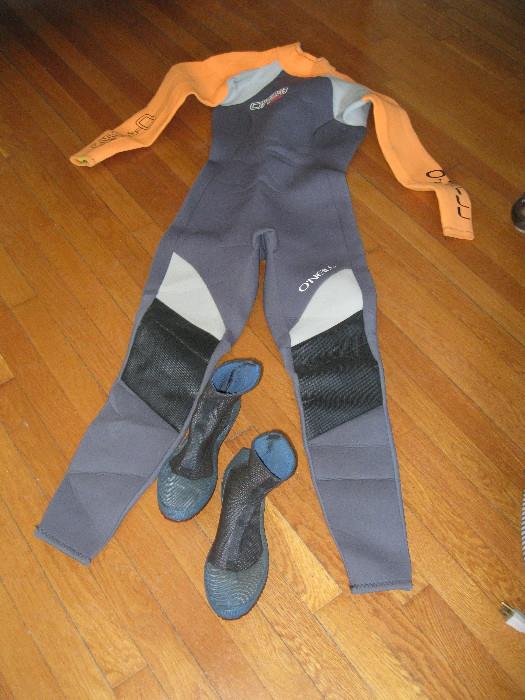 Women's size 12 wet suit with size 7 boots.