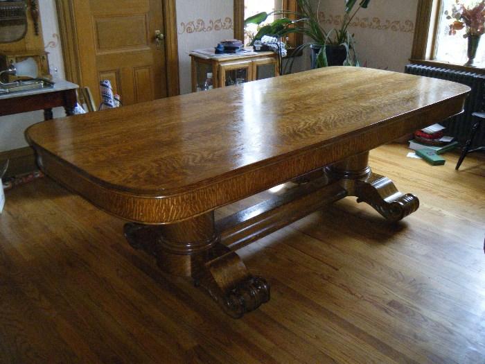 8 foot by 42 inches oak lawyers conference table 