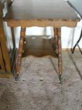 Victorian Oak Table w/Ball & Claw feet. 2' x 2' x 28" tall
