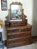 Antique Dresser with mirror. 36" W x 17" deep