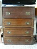 Campaign Desk on 3 Drawer Chest