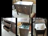 Antique Wash Cabinet w/Porcelain Sink.