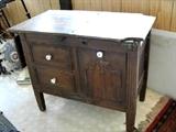 Antique Wash Cabinet w/Porcelain Sink. 38" W x 22" deep x 31.5" tall