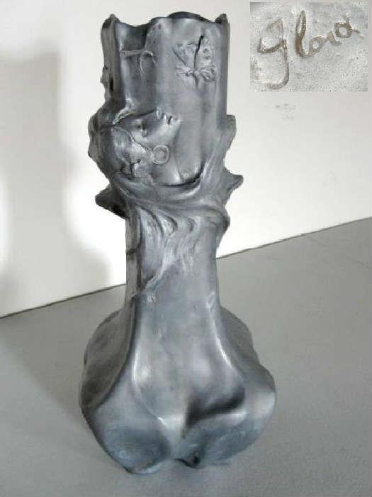 Art Nouveau Vase by Listed Artist Francesco Floro. 