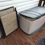 Rubbermaid storage chest.