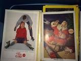 Back side of 1960s National Geographics, Coke ads.