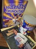 Joe Montana collectibles. Kurt Warner cereal box.