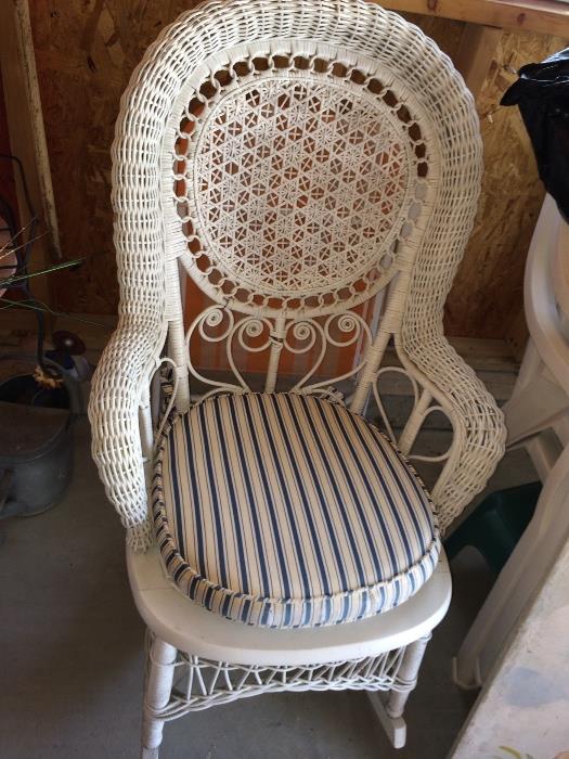 Antique rattan chair, late 1800s.