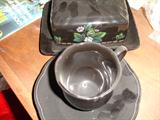 Beautiful black dishes set of 12