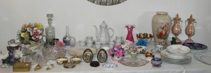 Haviland Limoges, Bavarian, Chinese, Capodimonte, Belgian Porcelain and Glass