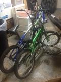 2 boys bikes and one ten speed