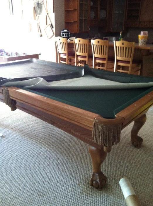 Claw foot slate pool table with ping pong top