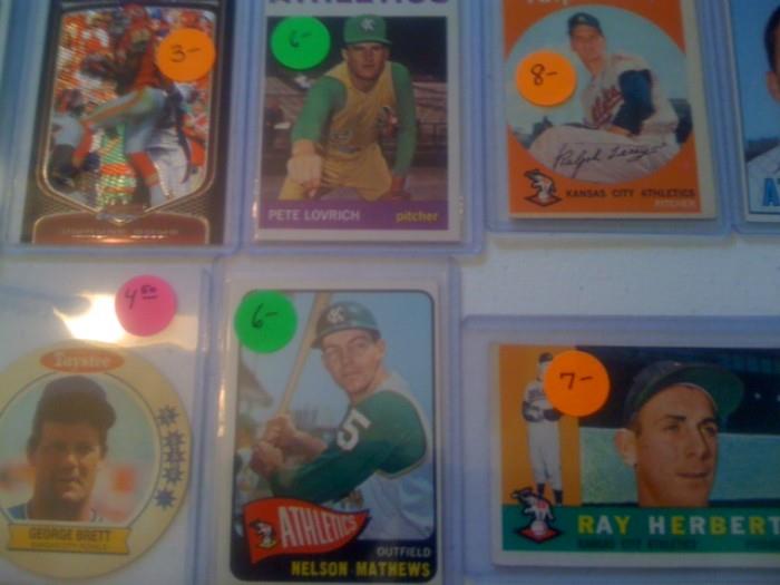 Complete sets baseball cards, Jersey cards, KC Athletics 1950's & 1960's baseball cards