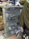 all glass standing display case