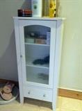 White cabinet with glass door & drawer