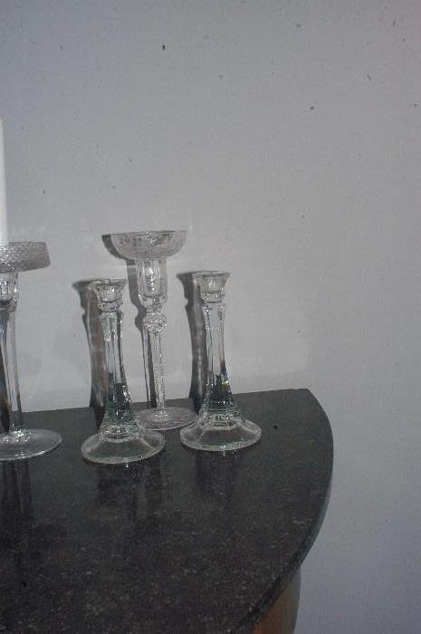 Assortment of Crystal Candle Sticks