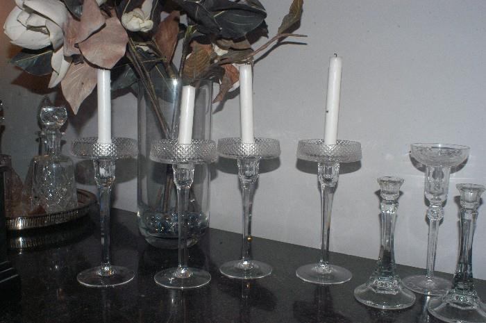 Assortment of Crystal Candlesticks