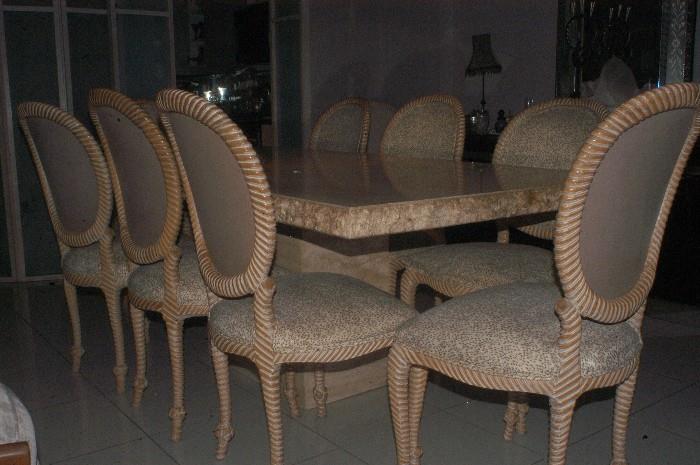 Beautiful Dining Room Table With Nine Chairs