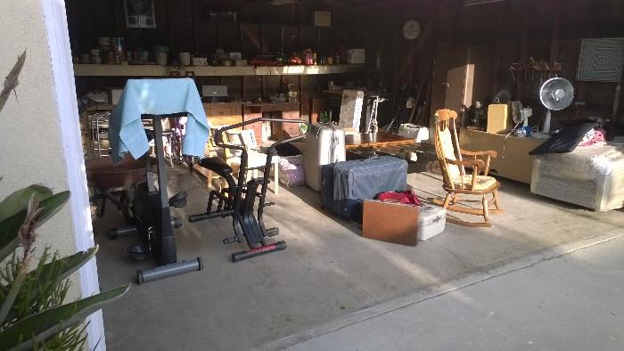 exercise machines, rocker, fans and heater