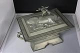 CHINESE PEWTER & JADE TUREEN
