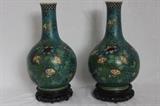 CHINESE PAINTED FAUX CLOISSONE PORCELAIN VASES