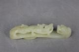 CHINESE CARVED JADE DRAGON CLASP