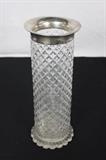 ANTIQUE ENGLISH STERLING & CRYSTAL VASE