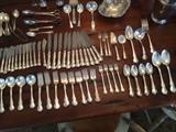 Sterling 'French Provincial' flatware with serving pieces
