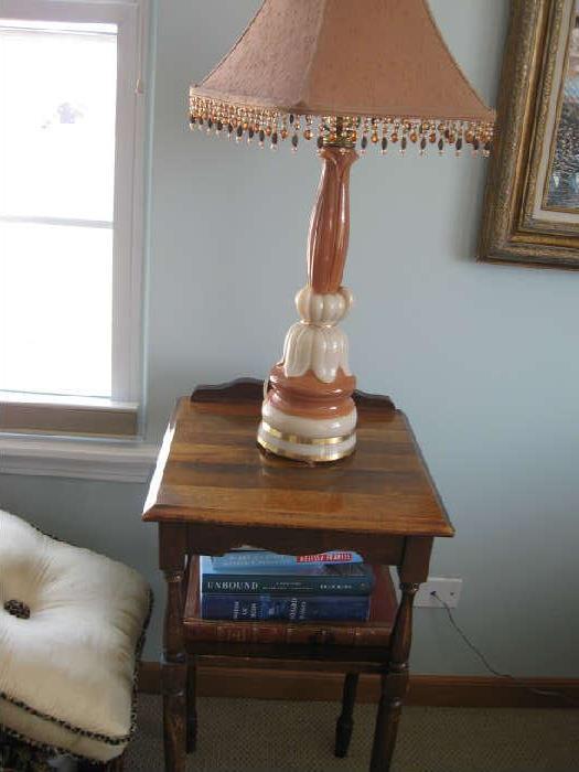 End table and lamp