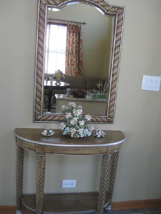 Entry table and mirror