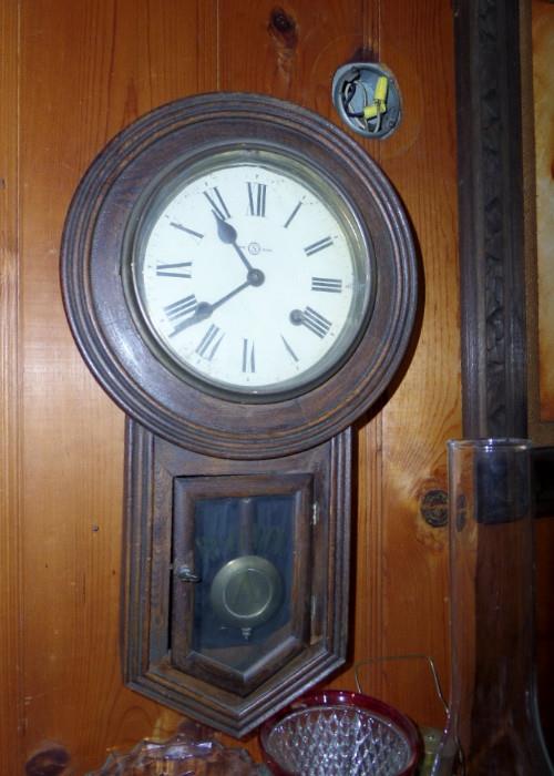 antique school clock